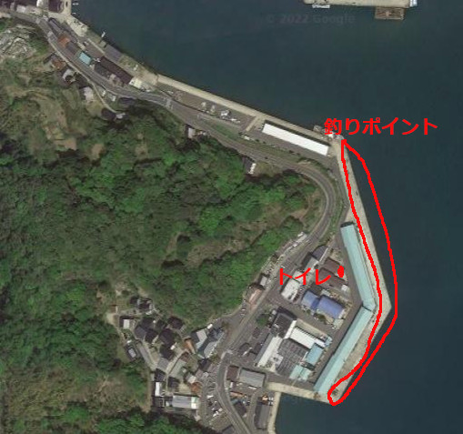 柴山漁港の釣りポイント航空写真