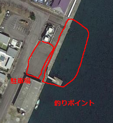 古江漁港の釣りポイント航空写真